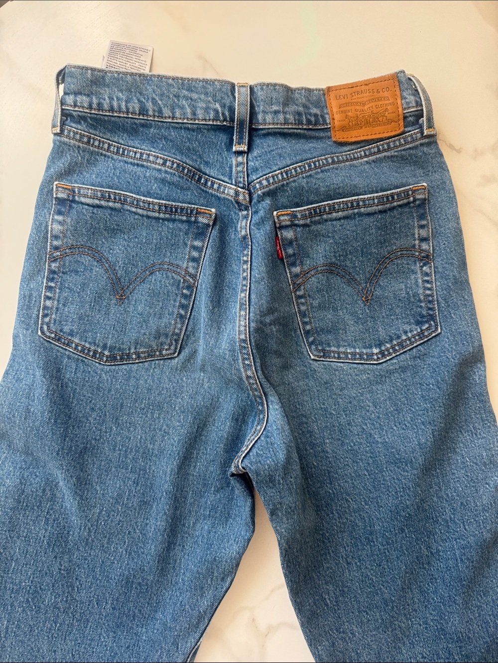 Levi's ribcage flare Denim Jeans in Light Blue Wash 28